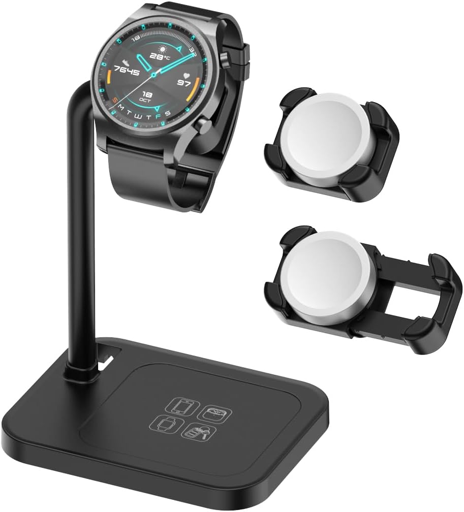 AODUKE Common Sensible Watch Charging Base Stand for Apple/Google/Huawei/Garmin/Pixel/Diesel/Fossil/Fitbit/Skagen/Michael/Samsung Galaxy Watch Charger Station Holder Dock Bracket(02S-B)
