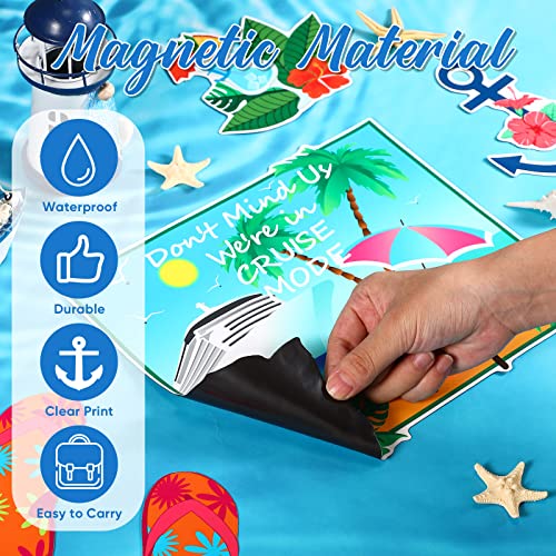 Image of Kanayu 6 Pcs Tropical Cruise Door Decorations Magnetic Large Ship Decorations Magnets Anchor Cruise Decor Car Fridge Magnet Decal for Carnival Stateroom Door