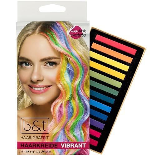 B&T Haarkreide Set Vibrant 12 Farben - einfach...