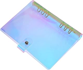 VILLCASE 1 Peça Capa De Fichário Capa De Anel De Fichário Capa De Fichário Iridescente Capa De Fichário 6 Fichário DIY Fichário Mecanismo De Fichário De Substituição Folha Solta Redondo