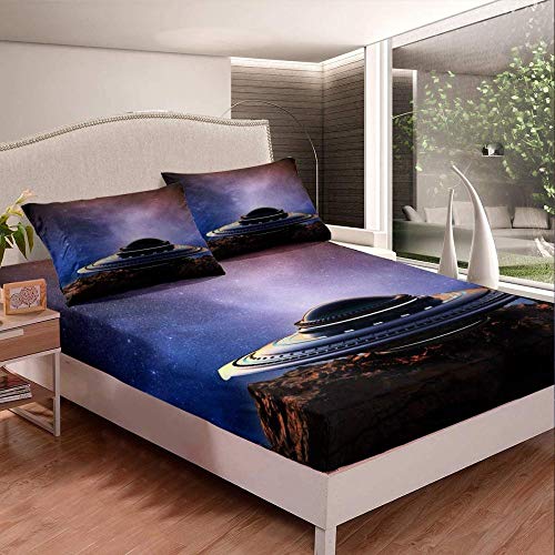 spannbettlaken boxspringbett 160x200，,Octopus Bettlaken Set Chic Ocean Kraken Print Spannbetttuch Boho Lila Octopus Tentacles Bettwäsche Set für