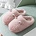 B/H Peluche Zapatos Memory Foam,Zapatillas de Felpa de algodón para Mujer, Zapatos de Invierno de Suela Gruesa-Polvo de Flor de Cerezo_38-39