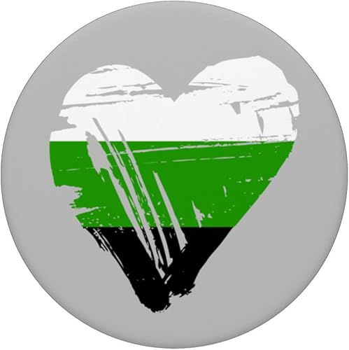 Miniatura 3 de Neutrois Pride Flag Neutrois Neutral Null Heart Flag PopSockets Swappable PopGrip