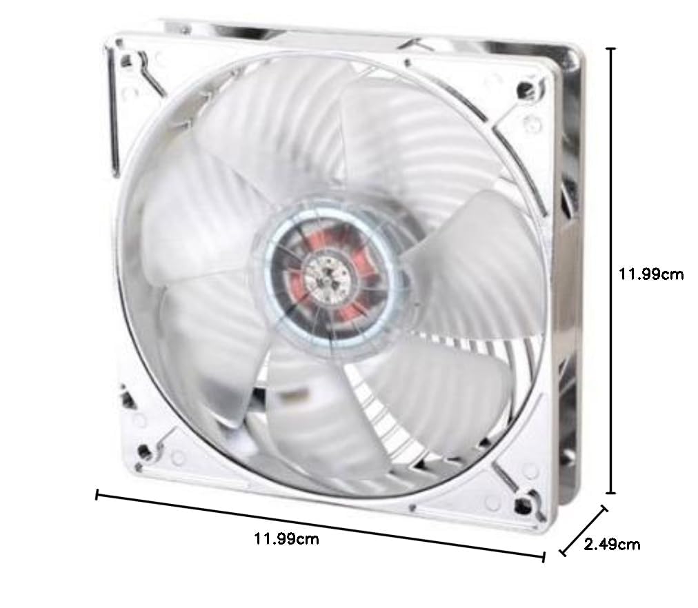 SilverStone Ventola a penetrazione dell'aria con luce LED rossa, 120 x 120 x 25 mm/1500 giri/min, AP121-RL (argento)