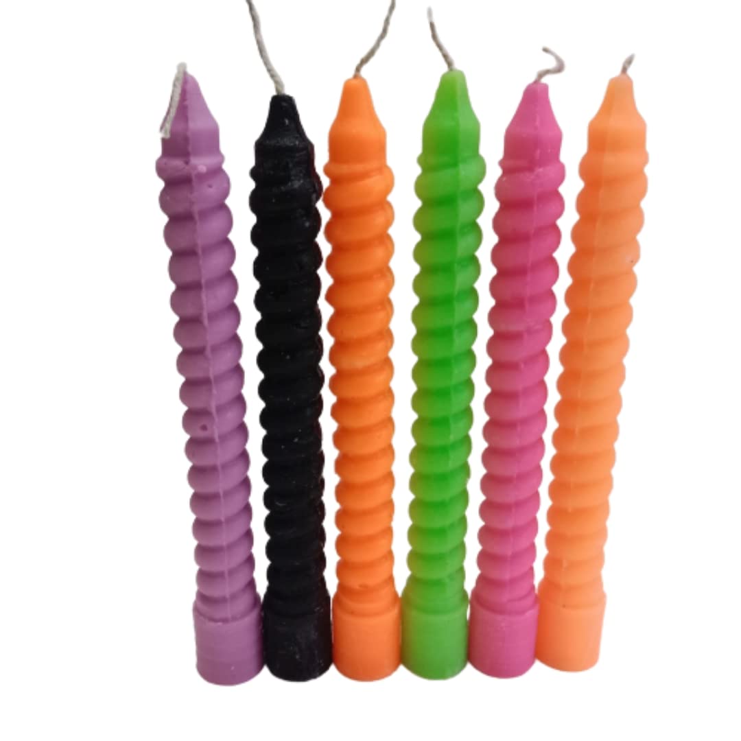 Navrang Aroma Pack of 6 Spiral Votive Candles | Highly Scented Candles | Candles for Home, Office | Long Burning Candle | Household Candles | Decoration Candle (Multi-Color)