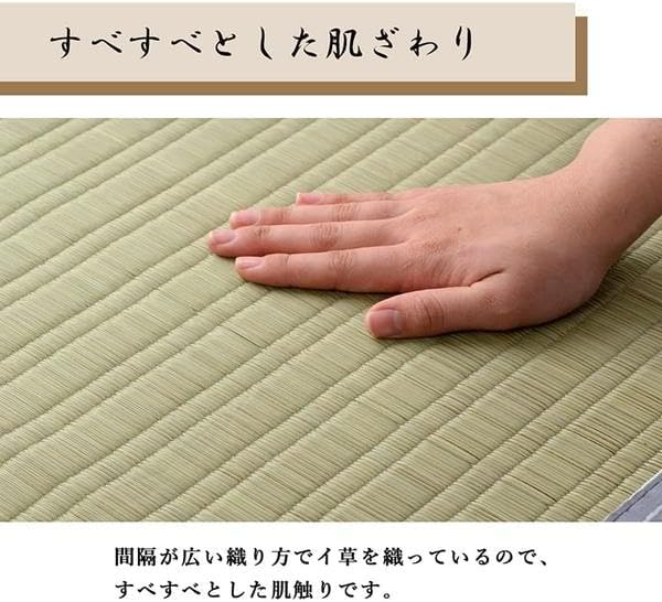 い草 シーツ/寝ござ 【ブルー シングル約88×180cm】 抗菌 防臭 調湿 熊本県八代産い草使用 〔ベッドルーム 【ソフトロングラグ】 寝室〕
