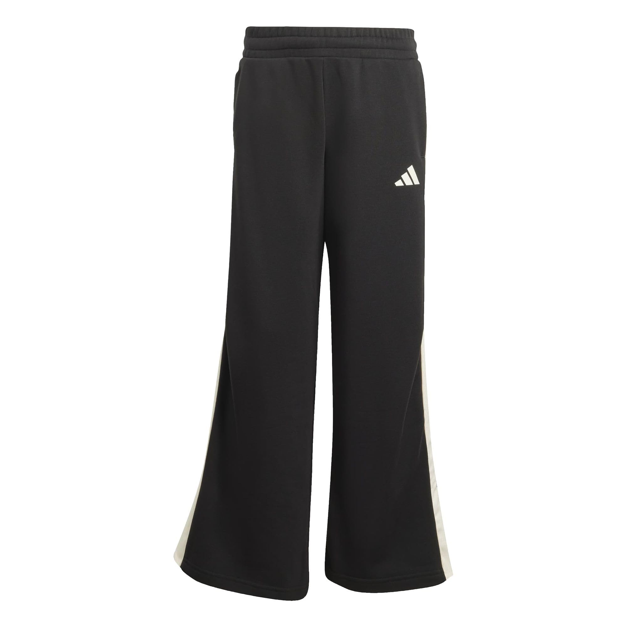 adidas Girl's Stadium Wide Leg Pants, Black/Off White, 13-14 Years