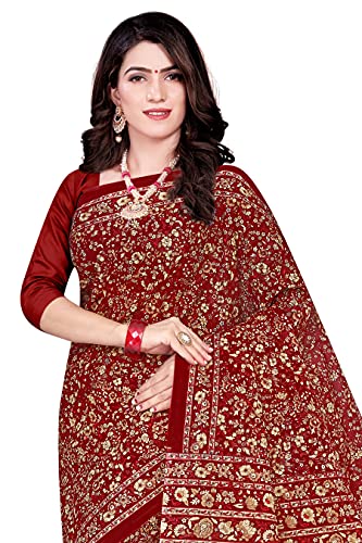 Image of TAMAIRA FASHION Mulmul Pure Cotton Saree For Woman Kalamkari Printed|Office Wear Daily Wear Sarees For Women Without Blouse Piece (Available in 9 Colours)
