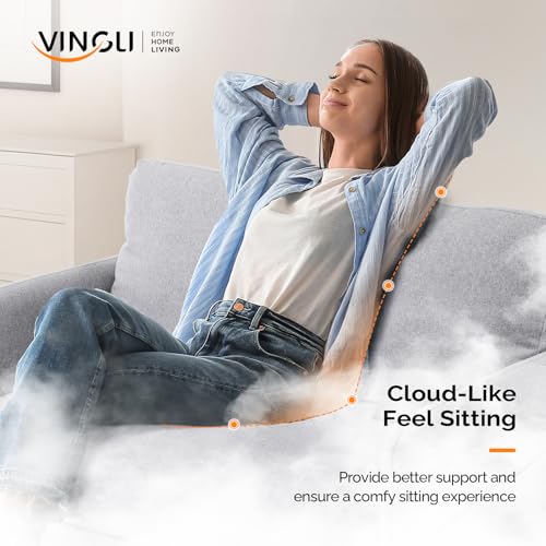 VINGLI 47 Light Grey Mini Loveseat Sofa for Small Spaces