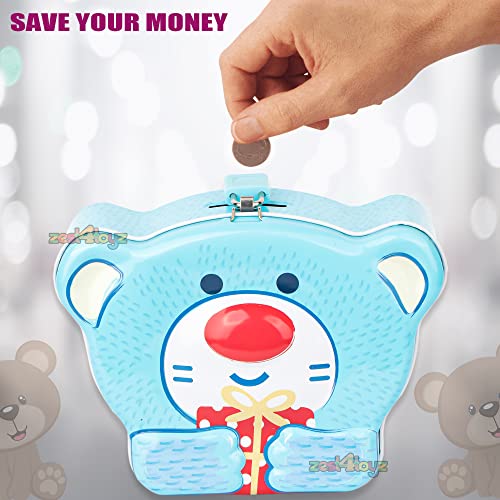 Image of Zest 4 Toyz Money Bank for Kids Metal Piggy Bank with Lock N Key Money Saving Box Gullak Money Box Coin Bank Kids Cash Box Return Gifts