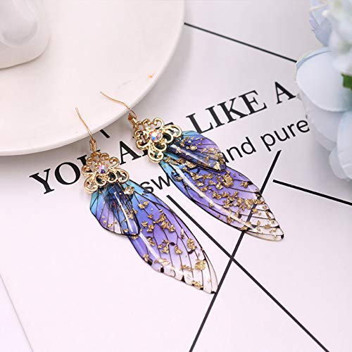 Image of BELLA-Bee Butterfly Wing Drop Dangle Earrings Gold Plated Crystal Rhinestone for women girls wedding Jewelry