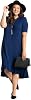 Kiyonna Womens Short Sleeve Loose Casual Plus Size Midi Maxi Dress with Pockets by Chris & Carol