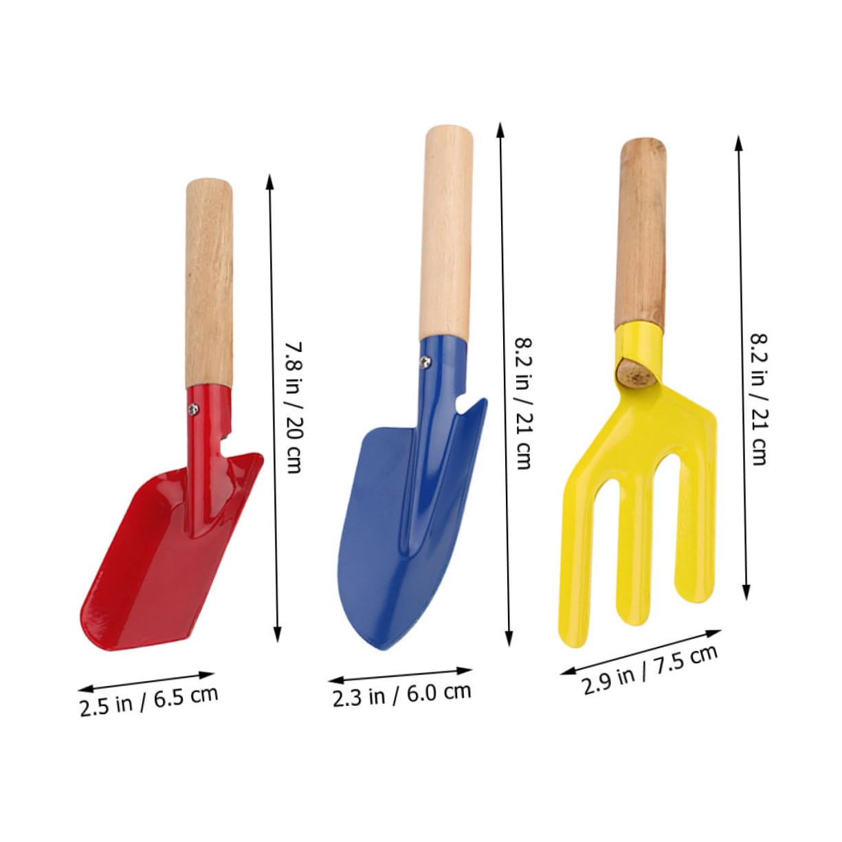 KICHOUSE Garden Shovels for Planting 3pc Set Gardening Tools Shovel Trowel Hand Tool