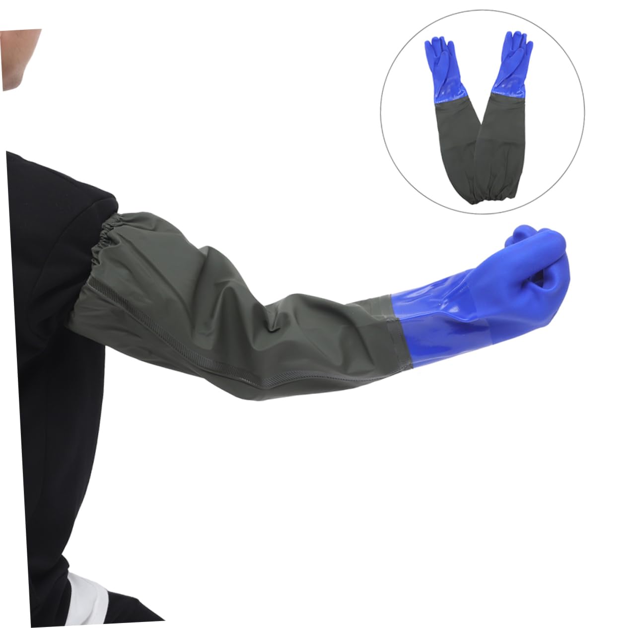 POPETPOP 2paia Guanti Lunghi in Gomma Impermeabili al Gomito Guanti per Pulizia Resistenti e Riutilizzabili da Cucina Pervaggio Piatti e Pulizia Acquario
