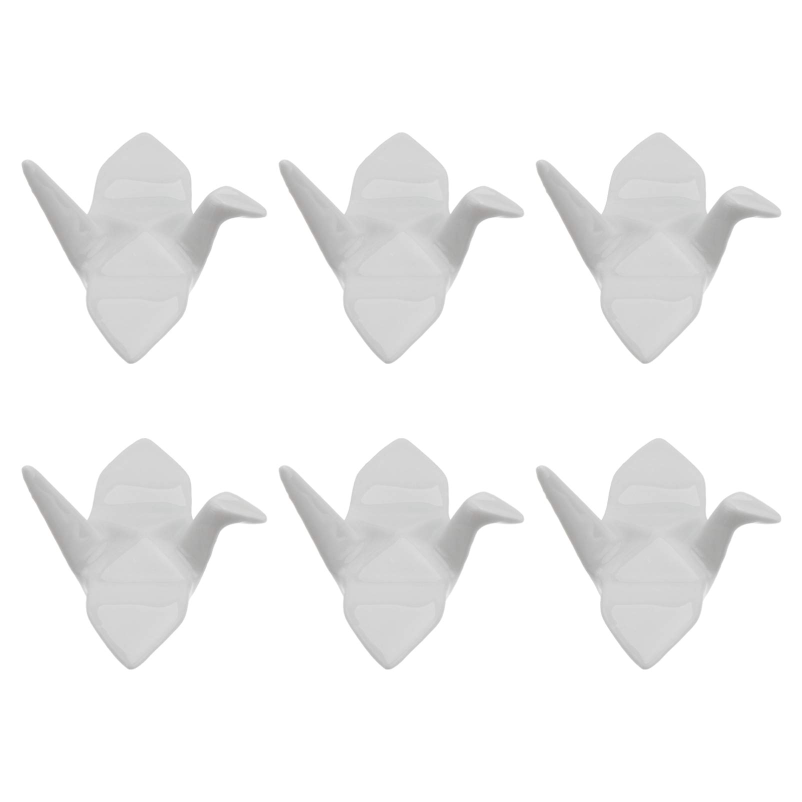 Cabilock 6pezzi Bacchette Ceramica Porta Bacchette Sushi Gru Poggia Porta Cucchiai in Ceramica Portaoggetti Poggia Forchette Bianco