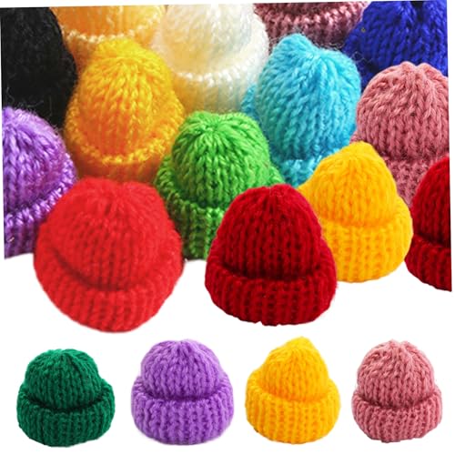 Mini chapeau pour l'artisanat Licsaliwe en laine pour poupée et bonhomme de neige x100