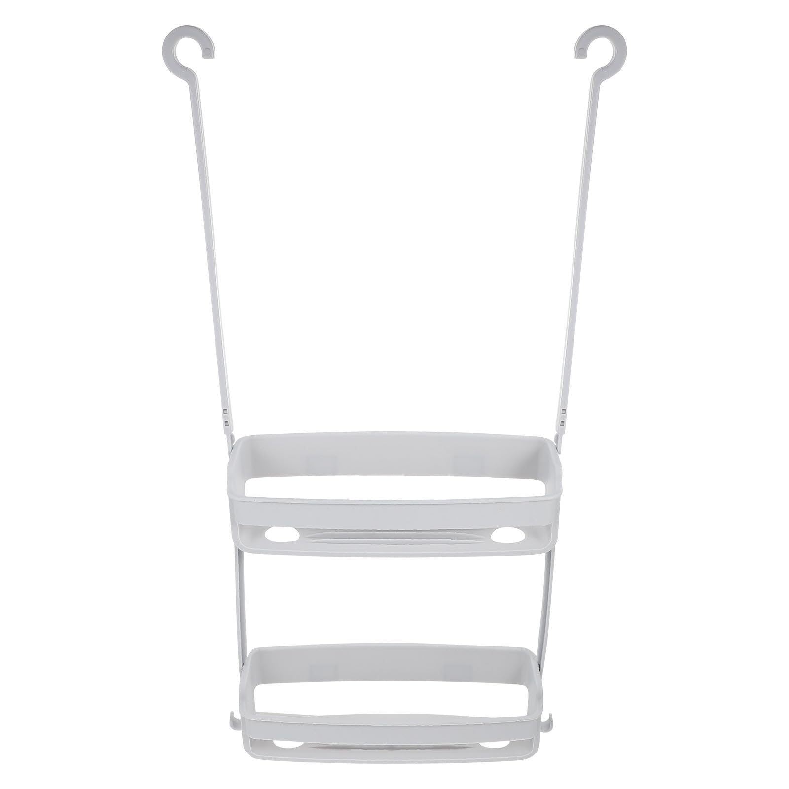 Homoyoyo Bathroom Storage Basket Double-Layer Hanging Toiletries Holder Gray Plastic Shower Caddy Organizer for Small Bathroom and Home