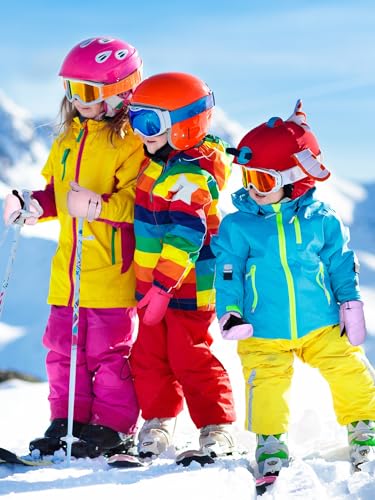Image of SATINIOR Kids Snow Mittens Waterproof Winter Ski Gloves Warm Thicken Snow Gloves for Girls Boys