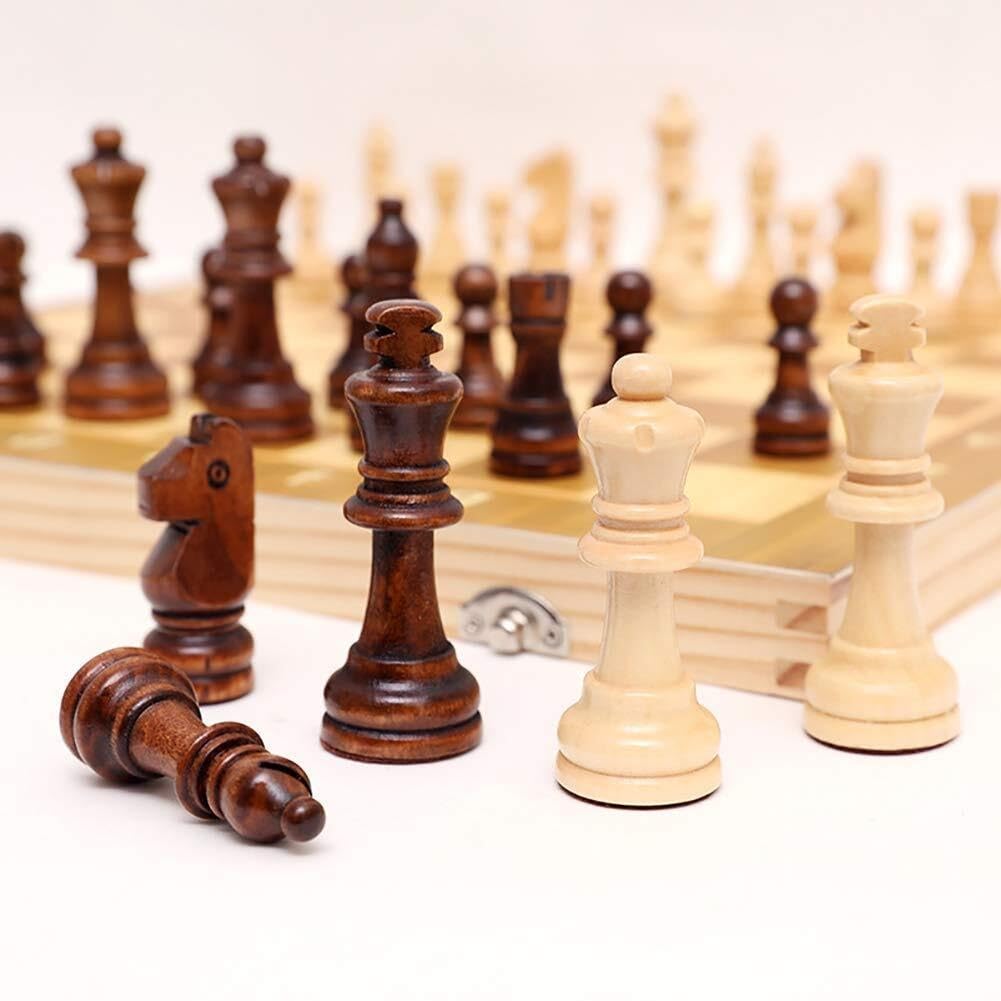 Juego de ajedrez magnético de madera, ajedrez viaje ajedrez ajedrez