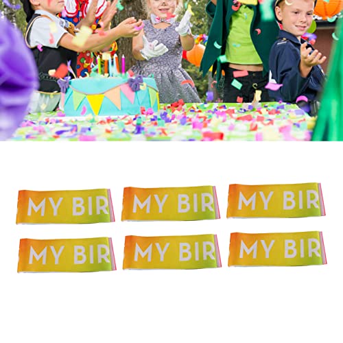 Birthday Sash Colorful 6 Pcs Supplies Parties Satin Kids Birthdays Quilting Fabric Assortments4