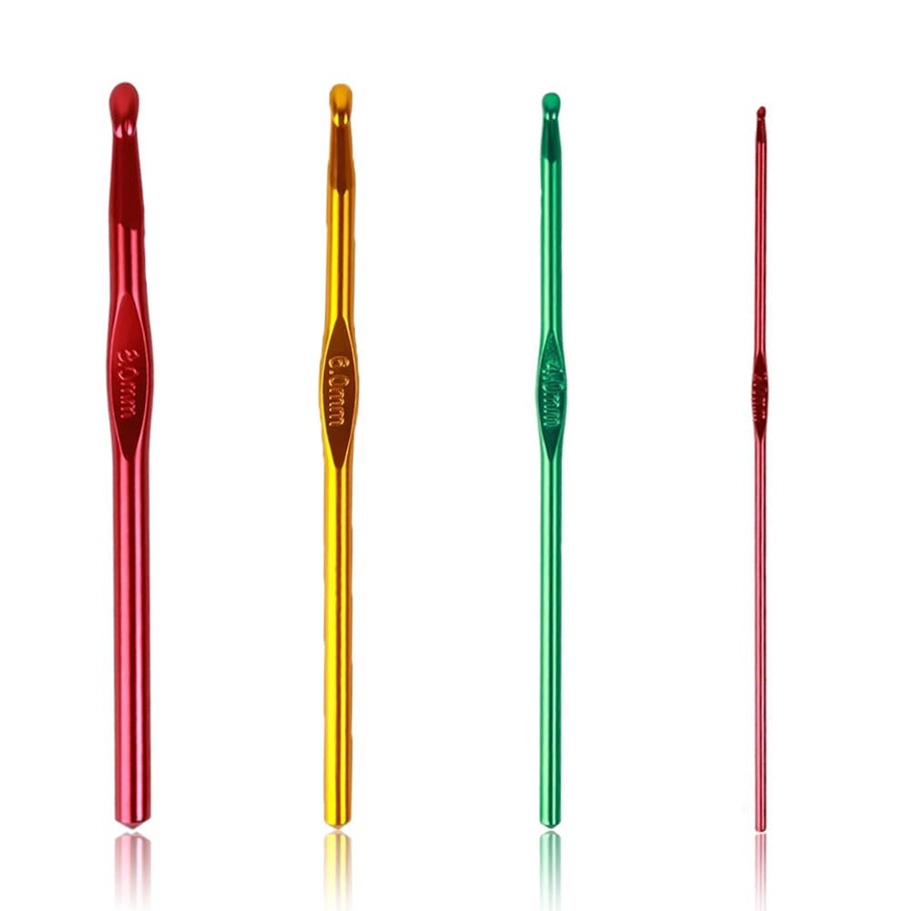 Aiguilles à Crocheter En Aluminium, Lot De 12 Aiguilles à Tricoter En Métal De 2,5 Mm à 10 Mm, Crochets Colorés De 15 Cm Toutes Les Tailles - France