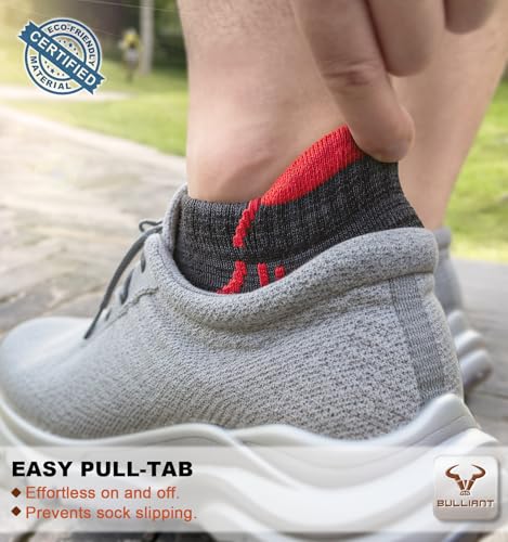 Image of BULLIANT Men Running Ankle Socks 6Pack-Cushioned Support-Low Cut No Show