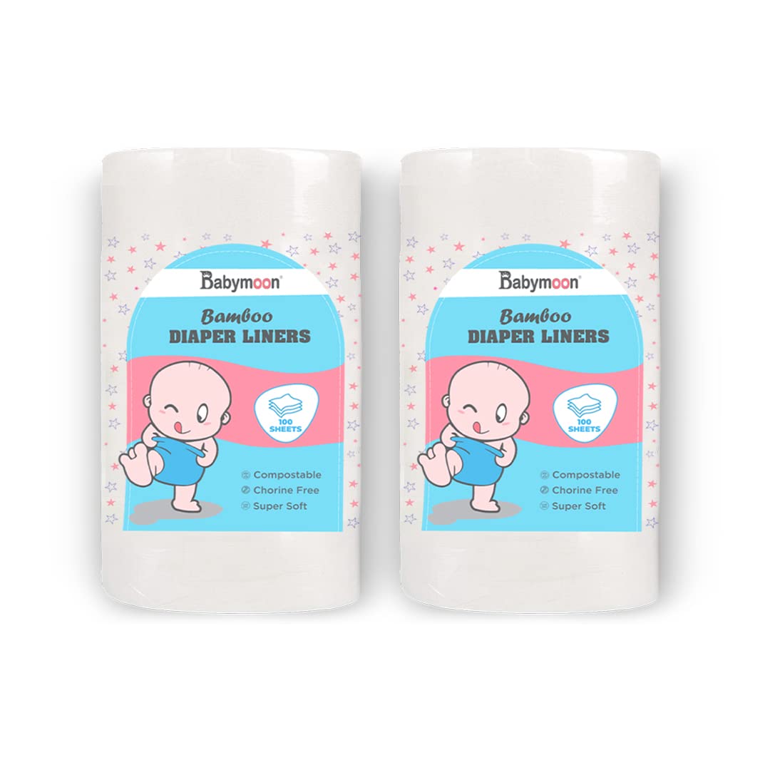 Disposable Flushable Diaper Liners | Biodegradable Bamboo Nappy Diaper Liners -Set of 2