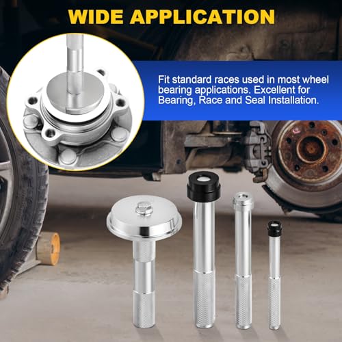 Image of DASBET Bearing Press Kit, 43pcs Bearing Race and Seal Driver Set with 23 Metric & 16 SAE Adapters, Seal Driver Installer Kit w / 4 Handles for Bearing Installation, Bushing Driver Set Bushing Press Kit