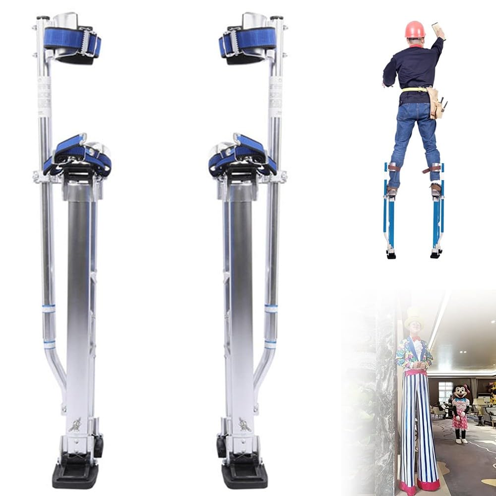 Échasses pour cloisons sèches, échasses pour Peintres, échasses réglables en Aluminium, /46-76 cm/ 61-101 cm Échasses pour plâtriers pour placoplâtre Nettoyage de Peintre 46-76 cm