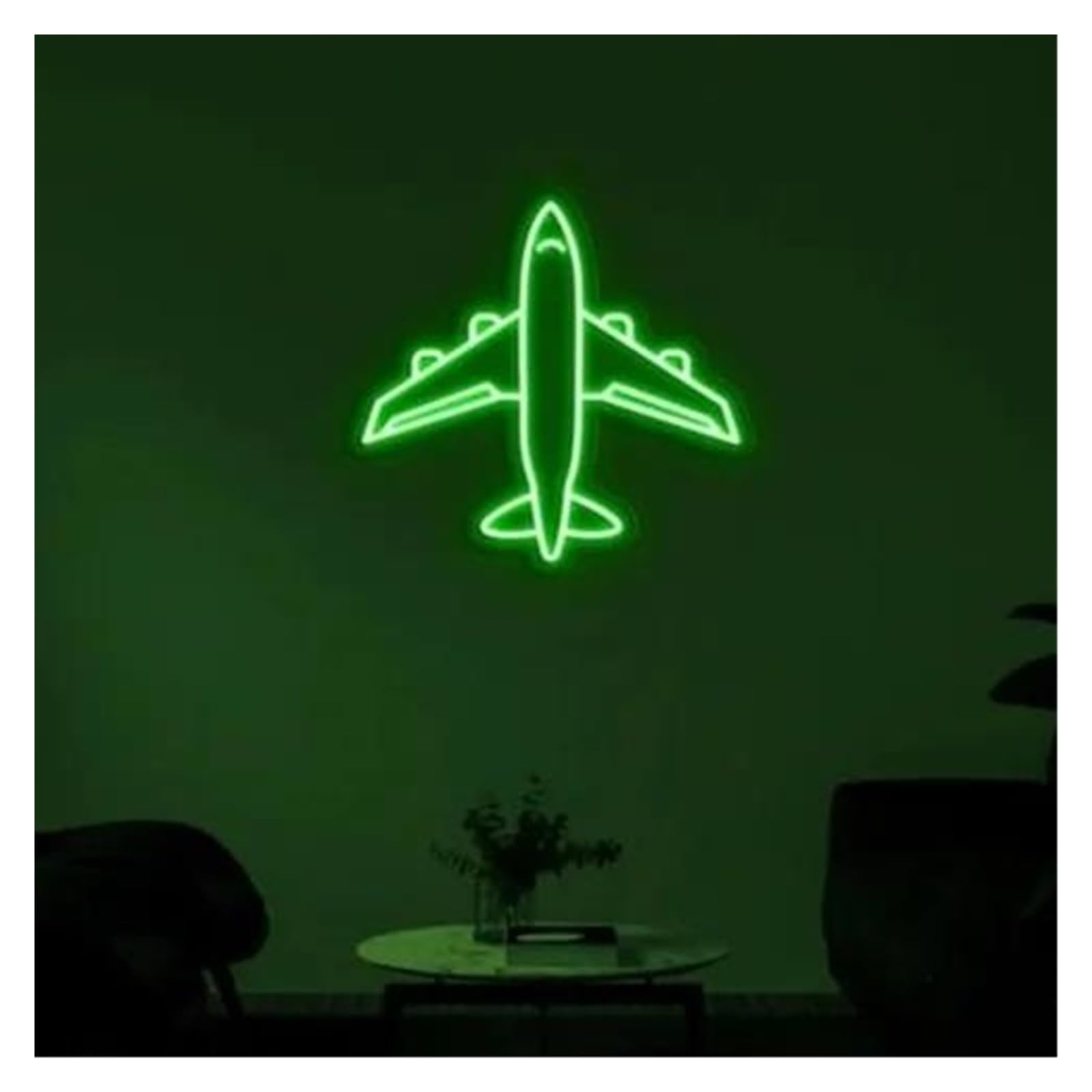 Shouxi D Sign Lamp Airplane Neon Sign Aircraft Light For Bar Club Bedroom Game Room Cafe Wedding Birthday Party Home Room Wall Ecor 43Cmx40.6cm(D)