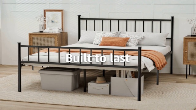 Amazon.com: WJORATA Metal Platform Full Bed Frame with Headboard