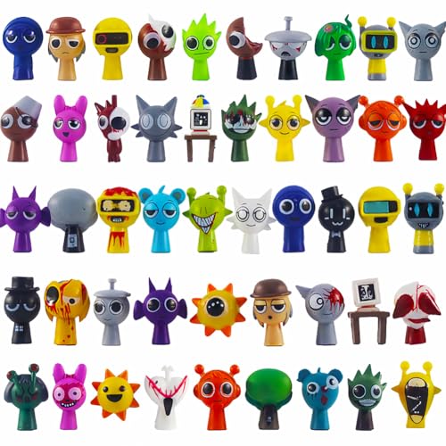 Kouipoie 48PCS S-prunki Action Figures 1-1.6IN Colorful Toy Figures for Kids for Boys and Girls Ages 3+ Safe Durable and Fun The for any S-prunki Games fan.