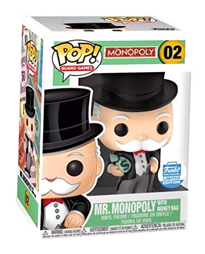 Funko POP 02 Mr Monopoly con bolsa de dinero exclusiva figura de vinilo