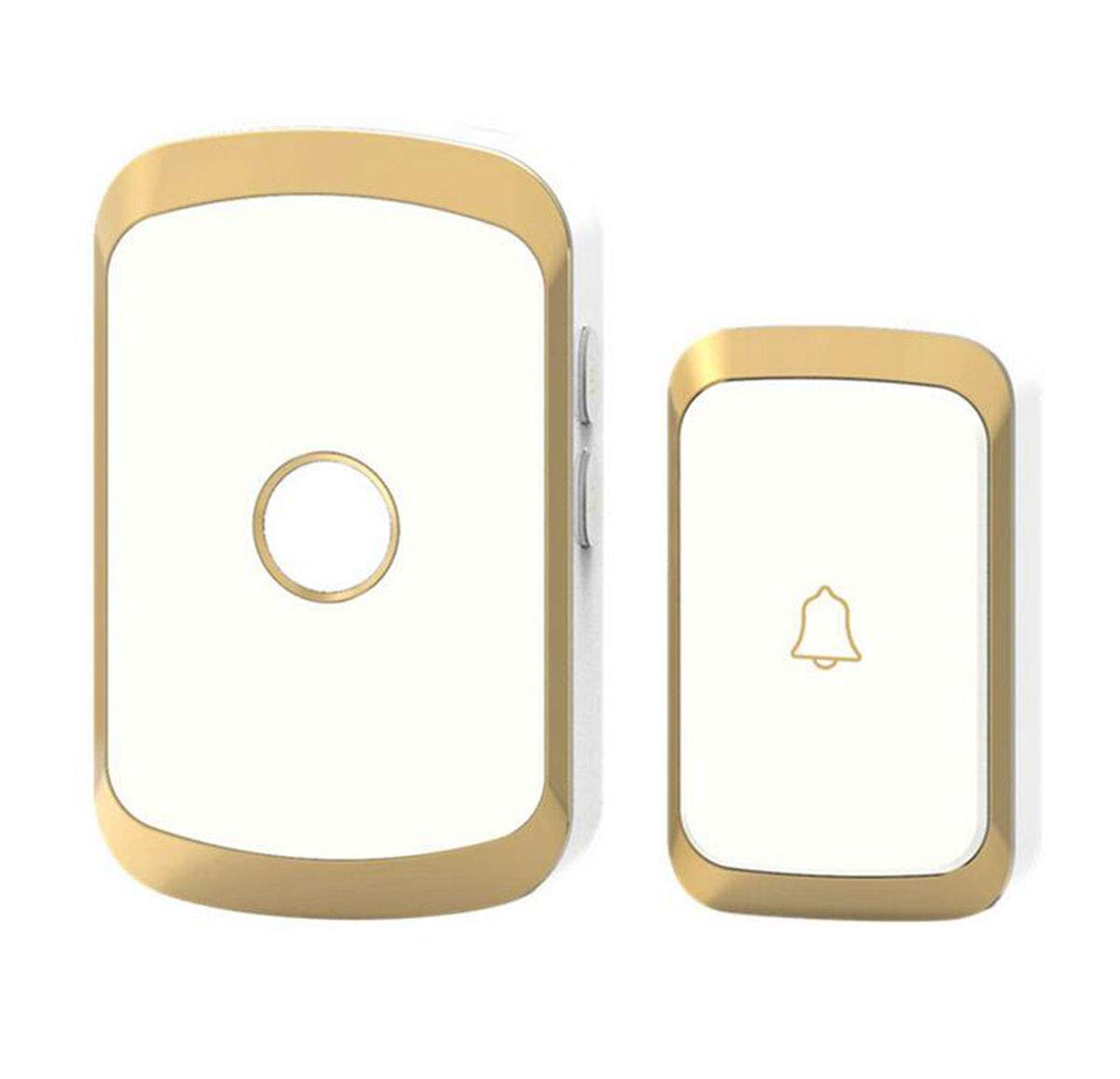 Timbres inalámbricos para el hogar, kit de timbre de puerta impermeable de más de 1000 pies de alcance y 36 timbres 4 timbres de puerta de volumen ajustable y timbres inalámbricos, dorado (dorado)