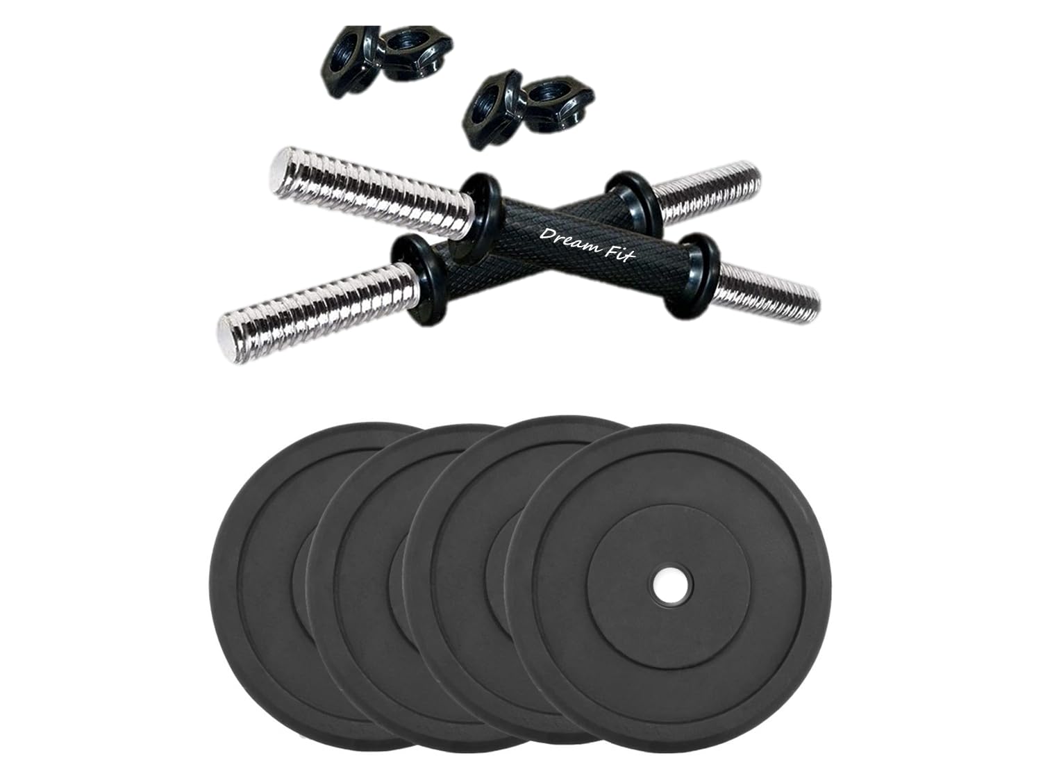 DREAM FIT Rubber Adjustable Weight Dumbbells Set 12Kg for home gym including pair of dumbbell rods and Rubber weight plates (12Kg (3Kg x 4)) (B0CYLQVHRG) Amazon Price History, Amazon Price Tracker