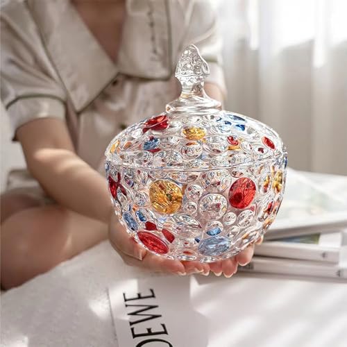 Assiette à biscuits en cristal avec couvercle, cadeau idéal