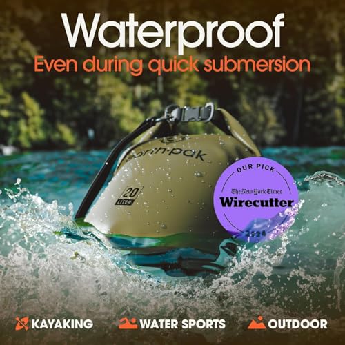 Image of Earth Pak Waterproof Dry Bag - Roll Top Waterproof Backpack Sack Keeps Gear Dry for Kayak with Waterproof Phone Case