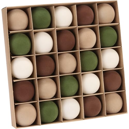 Sea Team Embalagem de 25 bolas de Natal de veludo - ornamentos decorativos de plástico inquebráveis para árvore de Natal, 60 mm/2,36 polegadas, para árvore de Natal, coroa, outono, amanhecer