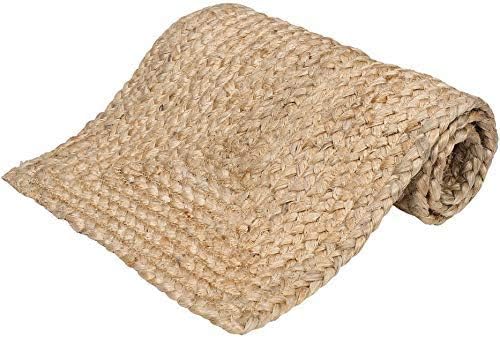 Amazon Brand - Eono Farmhouse Jute Table Runner 36 Inches Long, 13x36 Natural Jute Braided Table Runner, Organic Eco-Friendly Rustic Vintage Dining Table Runner