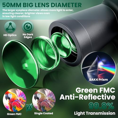 Binoculares 7x50 con alta potencia para adultos miniatura 3