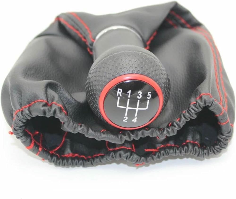 GZNBB Car Manual Gear Shift Knob Boot Cover Gaiter Lever Shifter Handle Stick, for Seat for Ibiza 1996 1997 1998 1999 2000 2001