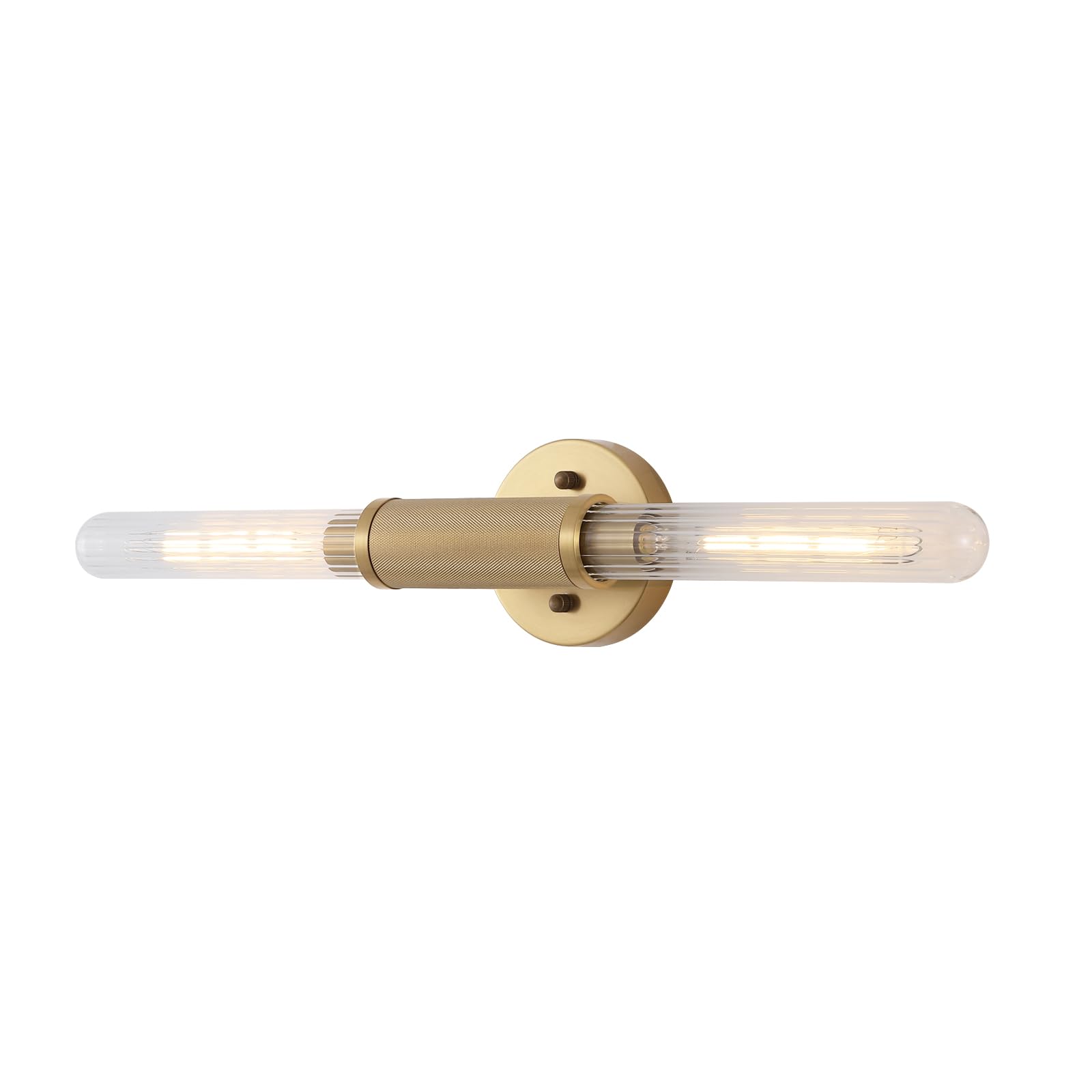 Photo 1 of BAODEN Gold Knurled Texture Wall Sconces 24" Cylinder Bathroom Vanity Lights
