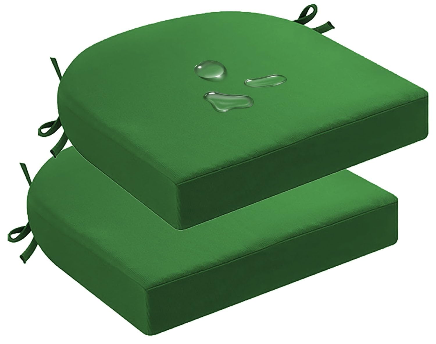 Coussin de chaise de patio imperméable anti-tache avec attaches pour assise extérieure