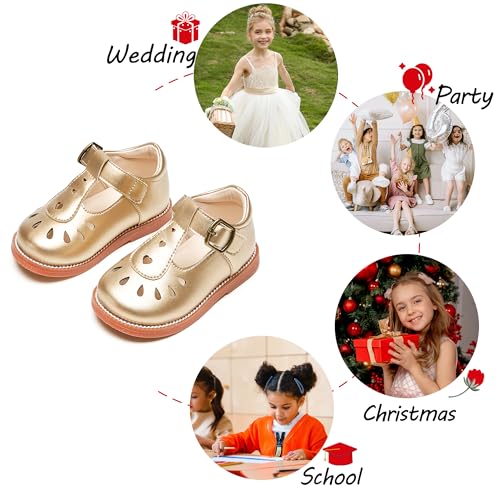 Image of PHIRAMIN Toddler Girl Mary Jane Dress Shoes-Little Girl School Uniform Shoes for Wedding Party