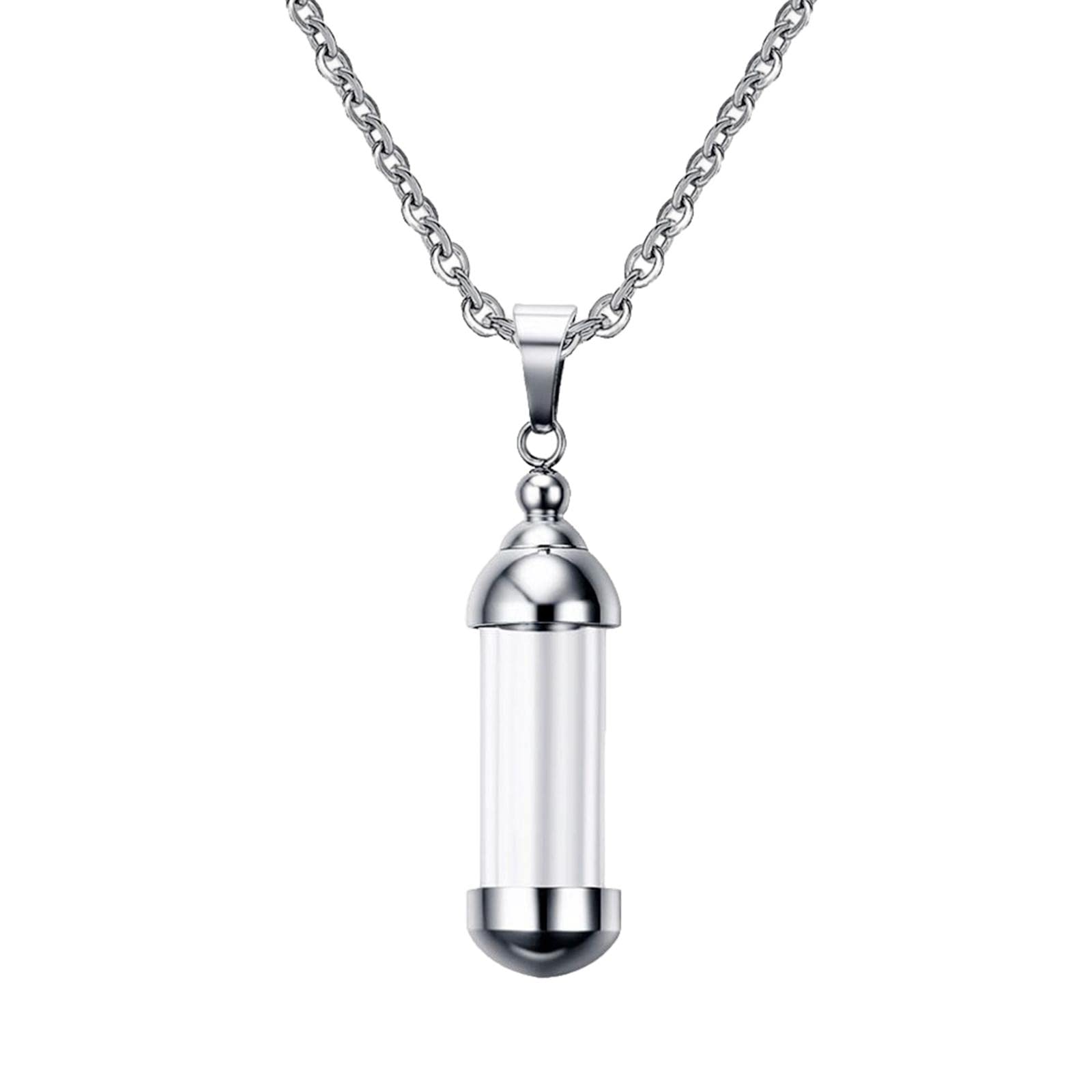 THE STYLE SUTRA® Silver Stainless Steel Cylinder Glass Ash Urn Pendant Memorial Cremation Chain Necklace Jewelry | Fashion Jewelry | Necklaces & Pendants (B0D31S7CPJ) Amazon Price History, Amazon Price Tracker