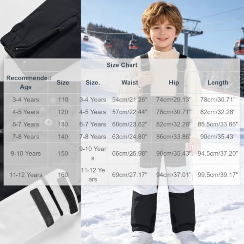 OTSANT Kids Snow Bib Pants Boys Girls Adjustable Windproof Ski Snowpants - image 4
