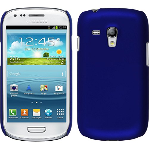 PhoneNatic Funda Rígida Compatible con Samsung Galaxy S3 Mini   Goma Azul   Cover Cubierta Cover