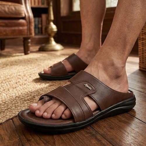 Image of AJANTA Men's Sandals for Men | Casual Walking Office Outdoor Sandals | Lightweight Comfortable Slip-On Footwear for Men | Anti-Skid Travel Daily Wear Open Toe Summer Sandals for Men