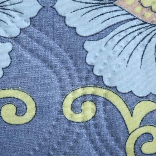 Image of Home Stylish Luxury Ultrasonic Punch AC Comforter Blanket - Quilted Microfiber Floral Pattern, Lightweight Breathable Hypoallergenic All‑Season Blanket for Bedroom, Travel (228x228 Cm) Royal Blue