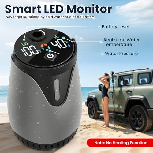 Ducha portátil para camping dessports, bomba recargable de 6000mAh para exteriores miniatura 7